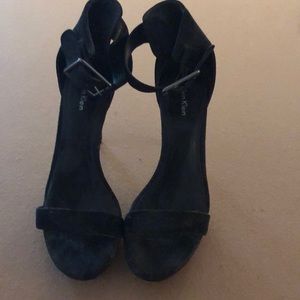 Calvin Klein Sexy Black suede platform sandals